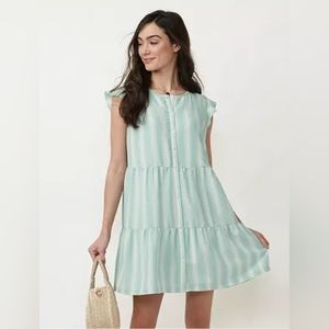LC Lauren Conrad Button-Front Babydoll Dress. Size Large.